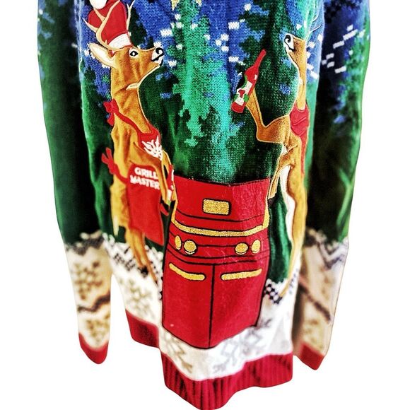 Blizzard Bay Christmas Reindeer Sweater Size Large - Picture 2 of 5